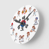 Taekwondo Horloge Ronde Klok (Hoek)