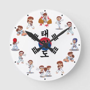 Taekwondo Horloge Ronde Klok