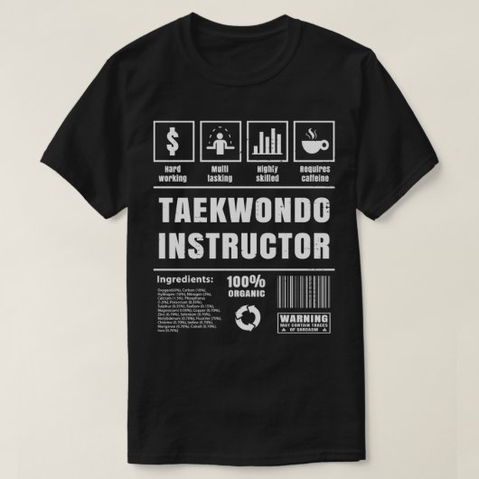 Taekwondo Instructor Coach Sensei Gift Unique Mart T-shirt (Design voorkant)