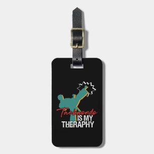 Taekwondo is mijn Therapy Black Belt Martial Arts Bagagelabel