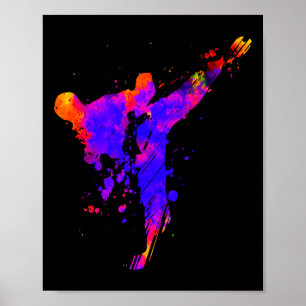 Taekwondo Jiu Jitsu Paint Spletters Kinder Jujitsu Poster