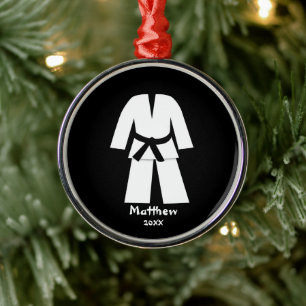 Taekwondo Karate Black Belt Aangepast Metalen Ornament