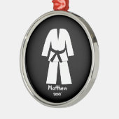 Taekwondo Karate Black Belt Aangepast Metalen Ornament (Links)