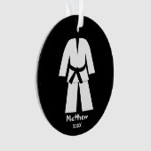 Taekwondo Karate Black Belt Aangepast Ornament (voorkant)
