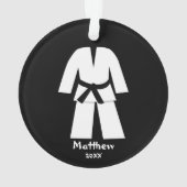 Taekwondo Karate Black Belt Aangepast Ornament (achterkant)