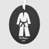 Taekwondo Karate Black Belt Aangepast Ornament (voorkant)