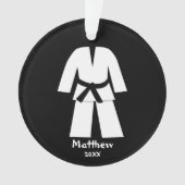 Taekwondo Karate Black Belt Aangepast Ornament (voorkant)