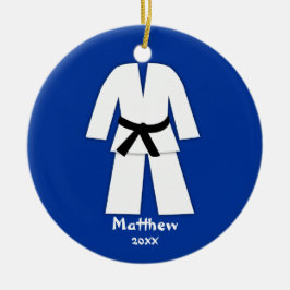 Taekwondo Karate Black Belt Blue Specialized Keramisch Ornament