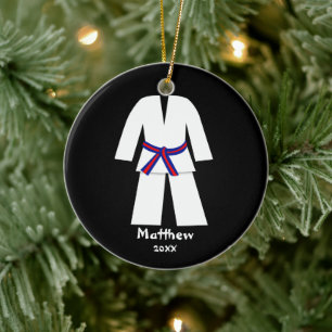 Taekwondo Karate Blue Red Belt - Gepersonaliseerd Keramisch Ornament