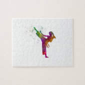 Taekwondo-karate en acuarela legpuzzel (Horizontaal)