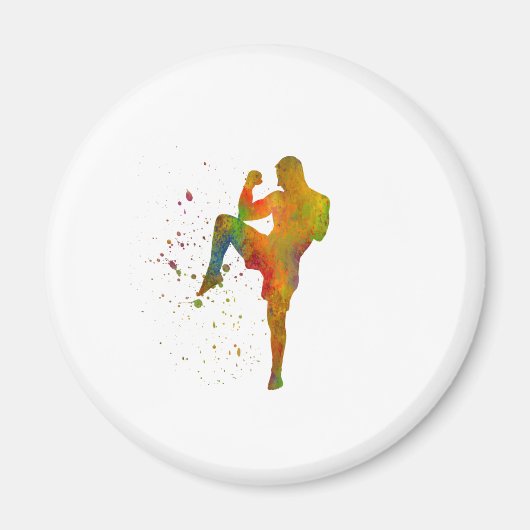 Taekwondo-karate en acuarela magneet (Voorkant)