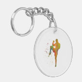Taekwondo-karate en acuarela sleutelhanger (Voorkant Links)