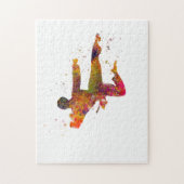 Taekwondo-karate en aquarel legpuzzel (Verticaal)