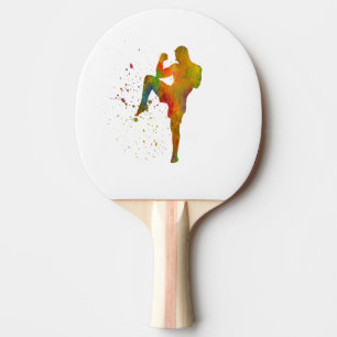 Taekwondo-karate en aquarel tafeltennisbatje