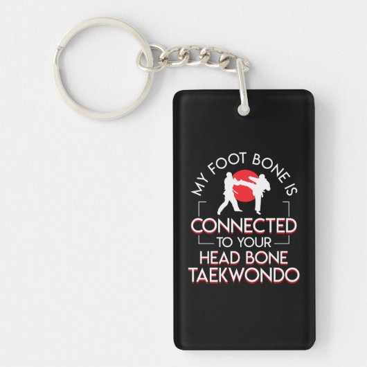 Taekwondo Karate Foot Bone Connected Head Sleutelhanger (Voorkant)