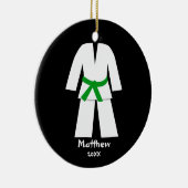 Taekwondo Karate Green Belt Aangepast Keramisch Ornament (Rechts)