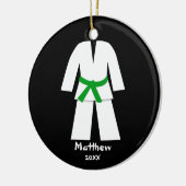 Taekwondo Karate Green Belt Aangepast Keramisch Ornament (Links)