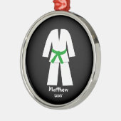 Taekwondo Karate Green Belt Aangepast Metalen Ornament (Links)