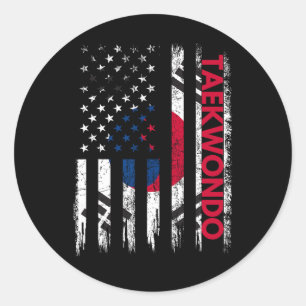 Taekwondo Karate Martial Arts Training Koreaanse v Ronde Sticker