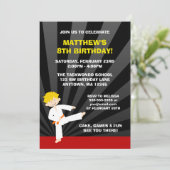 Taekwondo Karate Oranje Belt Birthday Uitnodiginge Kaart (Staand voorkant)
