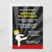 Taekwondo Karate Yellow Belt Birthday-uitnodiginge Kaart (Voorkant)