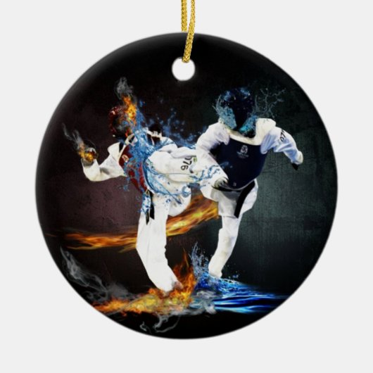taekwondo keramisch ornament (Voorkant)
