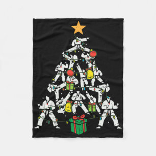 Taekwondo Kerstboom Kerstmis Martial Arts Karate Fleece Deken