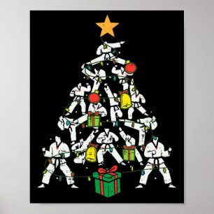 Taekwondo Kerstboom Kerstmis Martial Arts Karate Poster