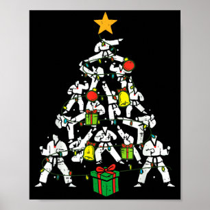 Taekwondo Kerstboom Xmas Vechtkunst Karate Poster