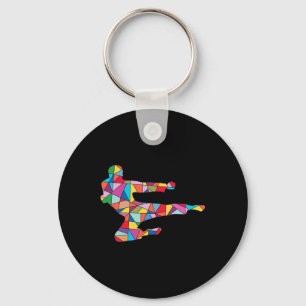 Taekwondo Kick Martial Arts Boy Mannen Kinder Kara Sleutelhanger