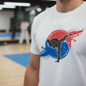 Taekwondo Kick with Korean Taegeuk Brushstroke T-shirt
