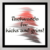 Taekwondo Kicks en Grins Poster (Voorkant)