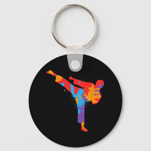 Taekwondo Kleurrijke Vechtsporten Kinder Mannen Jo Sleutelhanger