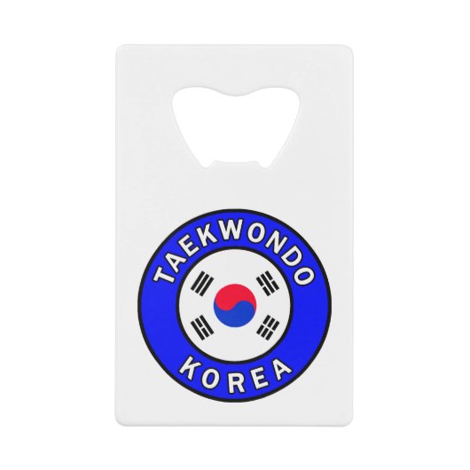 Taekwondo Korea Creditkaart Flessenopener (Voorkant)