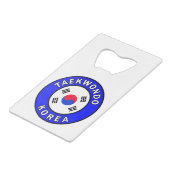 Taekwondo Korea Creditkaart Flessenopener (Achterkant Gekanteld)