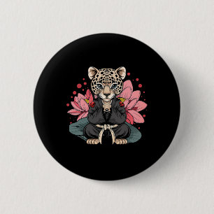 Taekwondo Luipaard Kickboksen Dieren Jiu-jitsu Kun Ronde Button 5,7 Cm