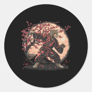 Taekwondo Luipaard Kickboksen Dieren Jiu-jitsu Kun Ronde Sticker