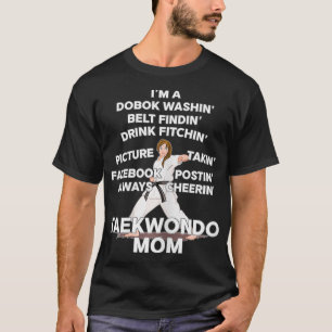 Taekwondo mam Black Belt Kimono Fighter Perseveran T-shirt