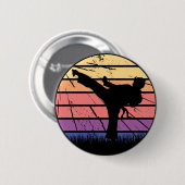 Taekwondo Martial Art Master Black Belt Design Ronde Button 5,7 Cm (Voorkant /achterkant)