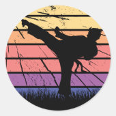 Taekwondo Martial Art Master Black Belt Design Ronde Sticker (Voorkant)