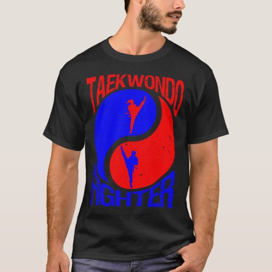 Taekwondo Martial Art Yin en Yang USA T-shirt (Voorkant)