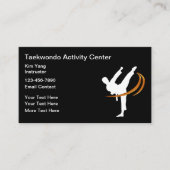 Taekwondo Martial Arts Class Visitekaartjes (Voorkant)