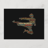 Taekwondo Martial Arts Fighter Word Art  Briefkaart (Voorkant)