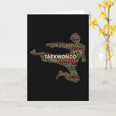 Taekwondo Martial Arts Fighter Word Art Kaart (Gele Bloem)