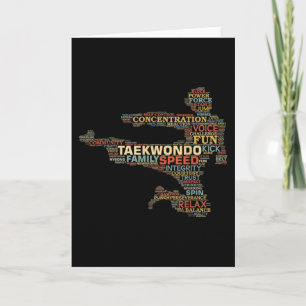 Taekwondo Martial Arts Fighter Word Art  Kaart