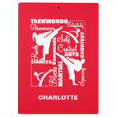 Taekwondo Martial Arts Sports Terminology Klembord (Achterkant)