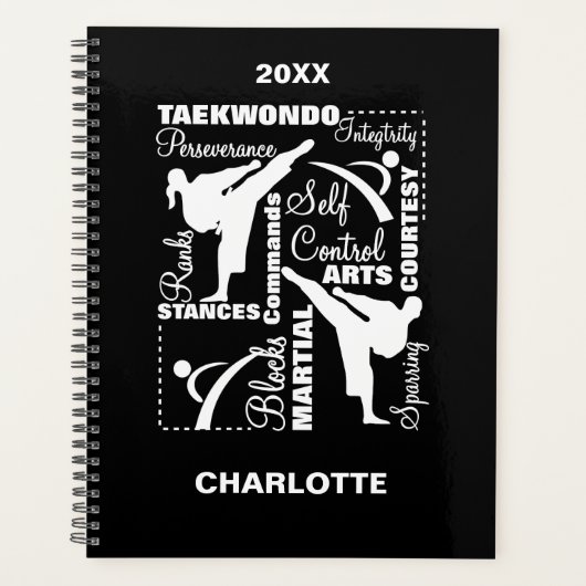 Taekwondo Martial Arts Sports Terminology Planner (Voorkant)