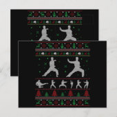 Taekwondo Merry kerstcadeau met lelijke kerst Briefkaart (Voorkant / Achterkant)