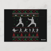Taekwondo Merry kerstcadeau met lelijke kerst Briefkaart (Achterkant)