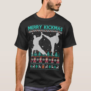 Taekwondo Merry Kickmas kersthuwelijk Funny Ar T-shirt